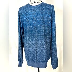 Marcello Sport Indigo Jacquard Sweater Large Classic Luxury Stylish Navy